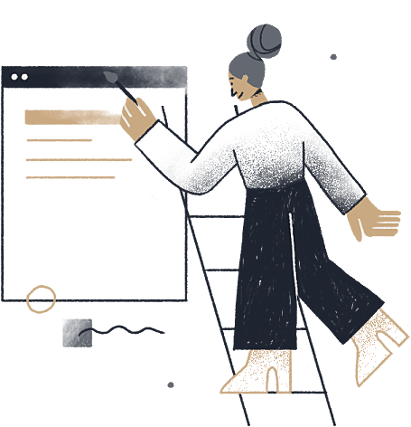 Illustration that represents web development